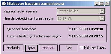 Bilgiyayarı kapatma zamanlayıcısı